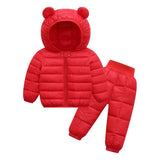 Kid Baby Boy Girl Down Cotton Warm 2 Pcs Sets