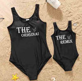 Family Matching Parent-child Mother-daughter V-neck One-piece Swimsuit