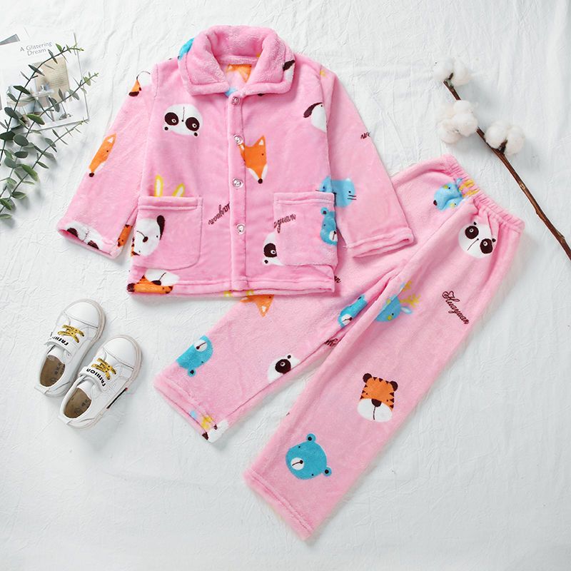 Kid Baby Girl Boy Winter Autumn Thick Loungewear Pajamas