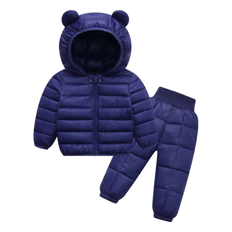 Kid Baby Boy Girl Down Cotton Warm 2 Pcs Sets