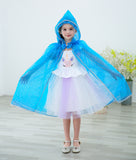 Kid Girl Shawl Frozen Princess Witch Cape Halloween Coats