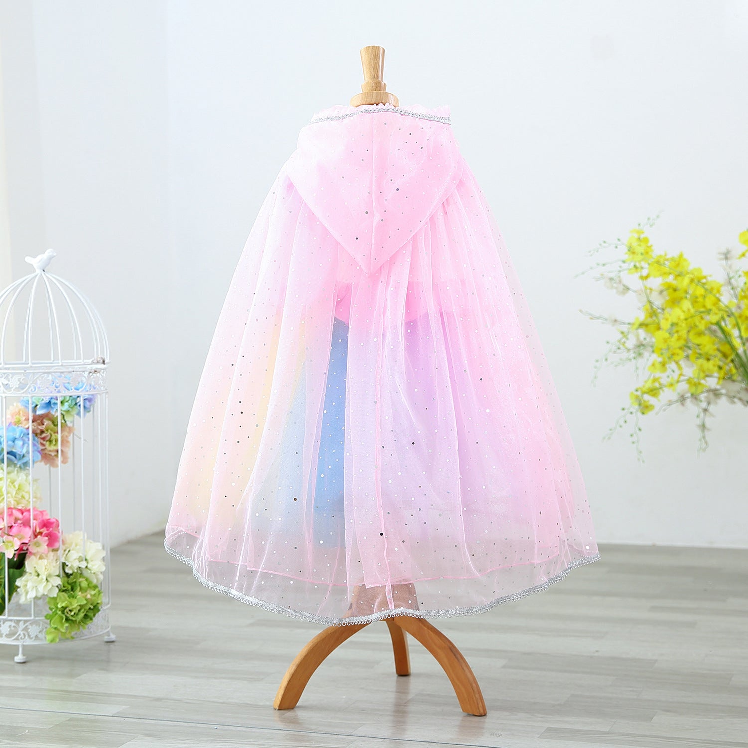 Kid Girl Shawl Frozen Princess Witch Cape Halloween Coats