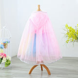 Kid Girl Shawl Frozen Princess Witch Cape Halloween Coats