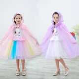 Kid Girl Shawl Frozen Princess Witch Cape Halloween Coats