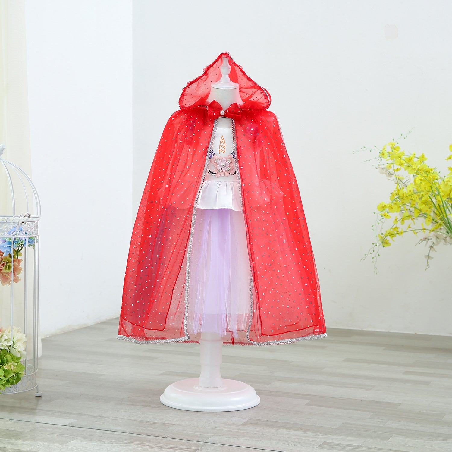 Kid Girl Shawl Frozen Princess Witch Cape Halloween Coats