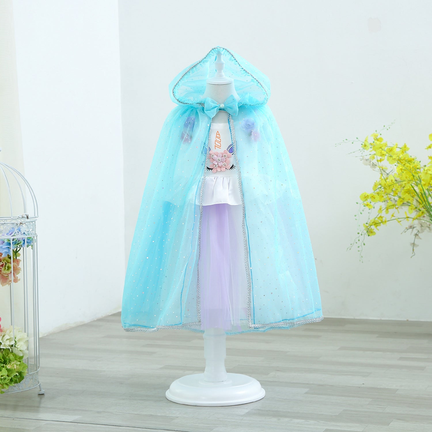 Kid Girl Shawl Frozen Princess Witch Cape Halloween Coats