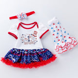 Baby Girl Fourth Of July Independence Day Lace Dress 2 Pcs