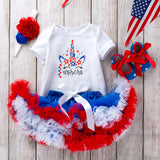 Baby Girls 4th of July independence Day Ruffle Mesh Tutu Set