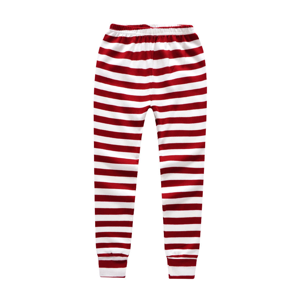 Kid Boy Santa Claus Long Sleeve Striped Pajamas