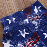 Baby Boys Short Sleeve Sets Letters Print Shorts independence Day 3 Pcs