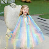 Kid Baby Girl Frozen Princess Aisha Wearing Yarn Halloween Shawl Coats