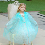 Kid Baby Girl Frozen Princess Aisha Wearing Yarn Halloween Shawl Coats