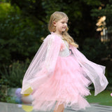 Kid Baby Girl Frozen Princess Aisha Wearing Yarn Halloween Shawl Coats