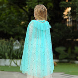 Kid Baby Girl Frozen Princess Aisha Wearing Yarn Halloween Shawl Coats