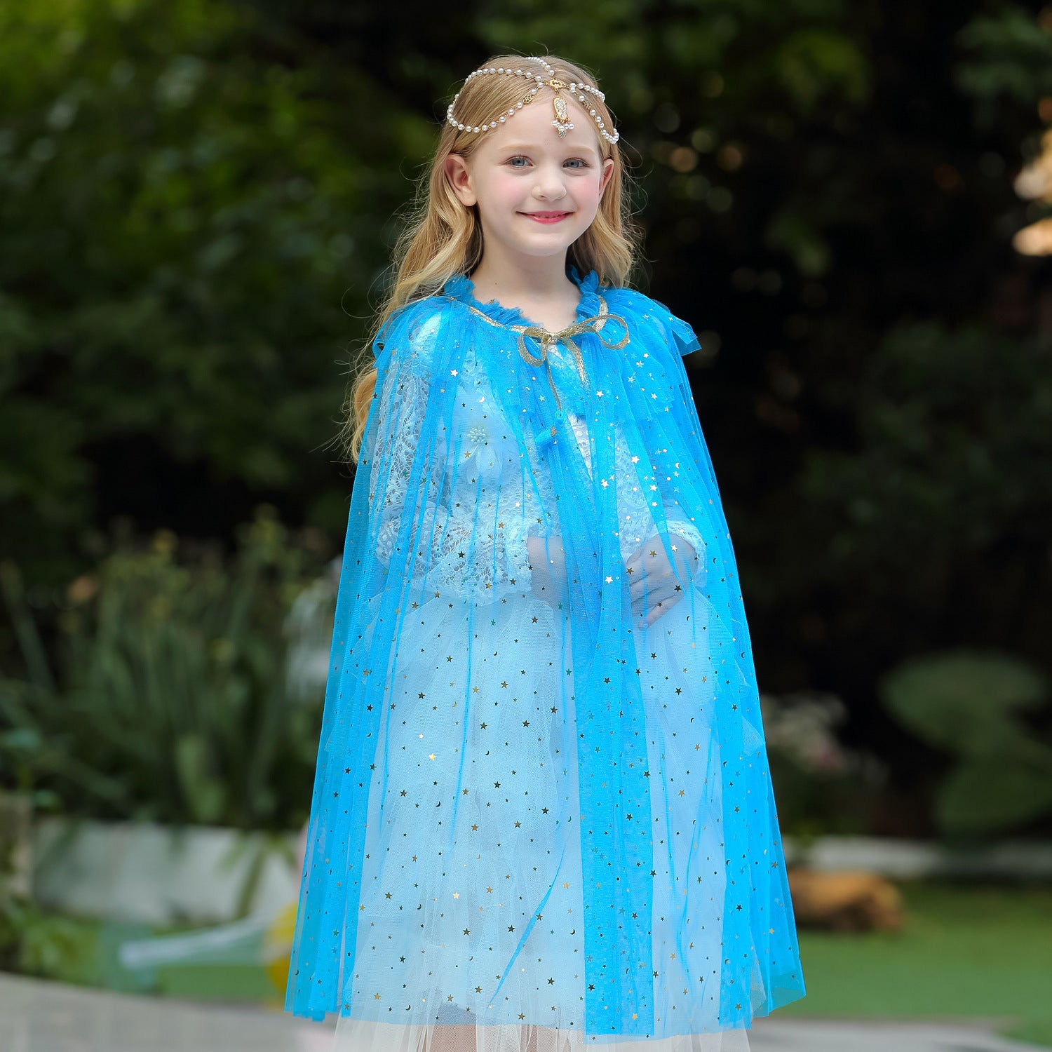 Kid Baby Girl Frozen Princess Aisha Wearing Yarn Halloween Shawl Coats