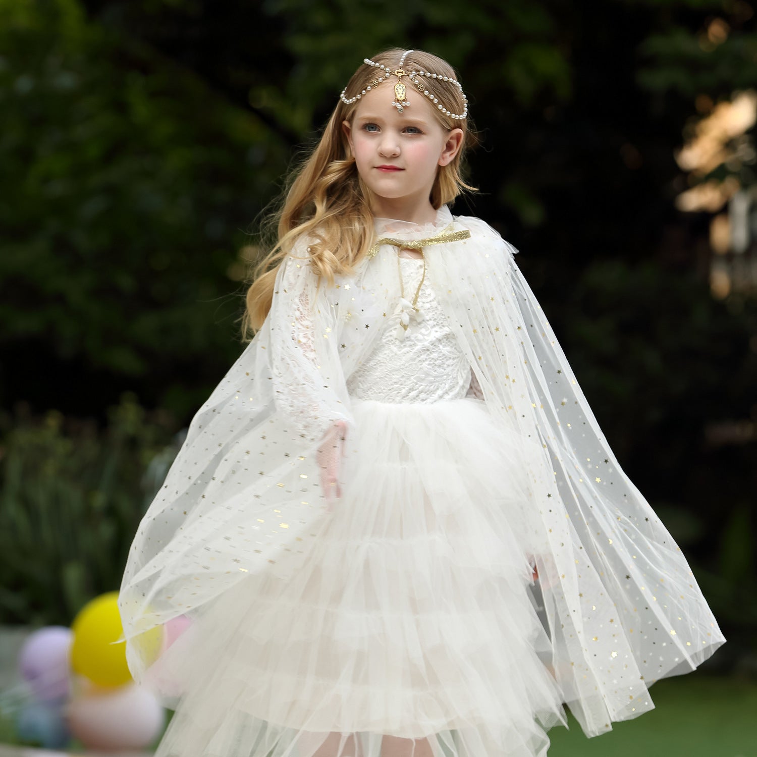 Kid Baby Girl Frozen Princess Aisha Wearing Yarn Halloween Shawl Coats