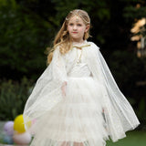 Kid Baby Girl Frozen Princess Aisha Wearing Yarn Halloween Shawl Coats
