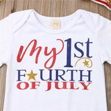 Baby Girls Letter Tops Tulle Sequin Skirt 4th of July Independence Day Sets