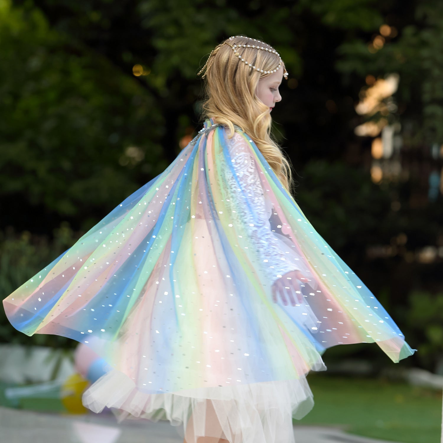 Kid Baby Girl Frozen Princess Aisha Wearing Yarn Halloween Shawl Coats