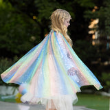 Kid Baby Girl Frozen Princess Aisha Wearing Yarn Halloween Shawl Coats