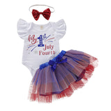 Baby Girls American Flag July 4th independence Day Bodysuit