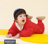 Baby Girl One-piece Down Jacket Fleece Thickened Rompers