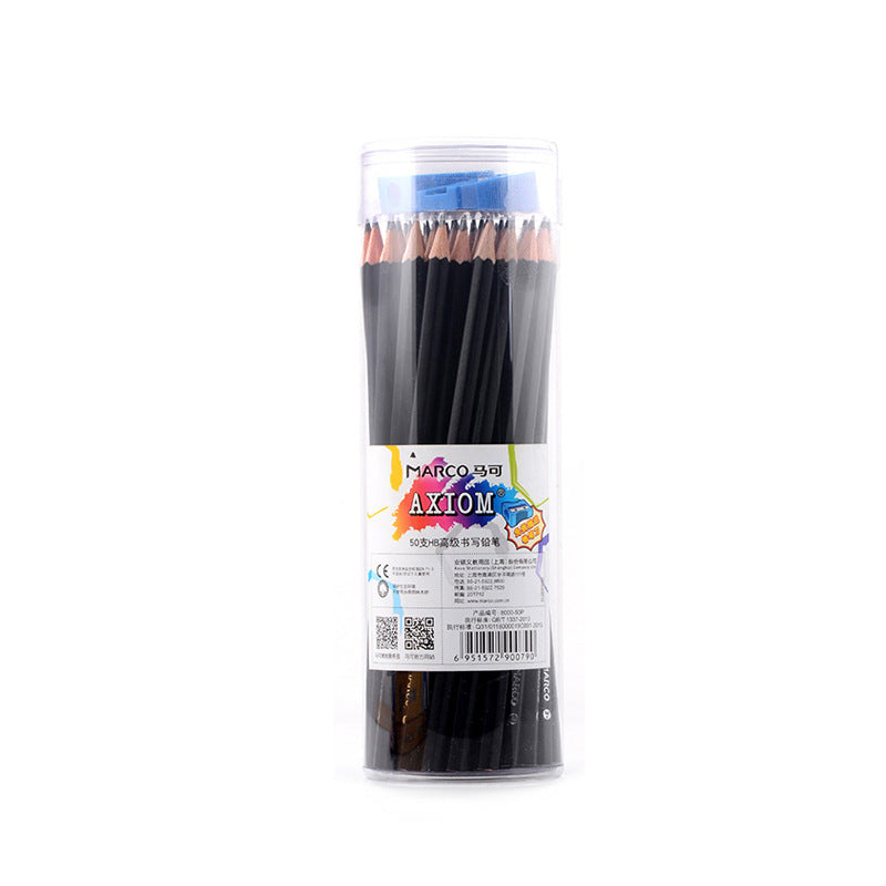 50 Pcs Log Writing HB Sketch Pencil Set