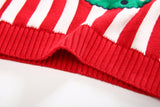 Kid Baby Girl Christmas Stripe Embroidery Sweaters
