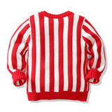 Kid Baby Girl Christmas Stripe Embroidery Sweaters