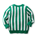 Kid Baby Girl Christmas Stripe Embroidery Sweaters