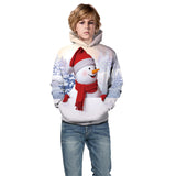 Kid Boy Girl Long Sleeve Autumn Winter Christmas Snowman Hoodie
