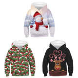 Kid Boy Girl Long Sleeve Autumn Winter Christmas Snowman Hoodie