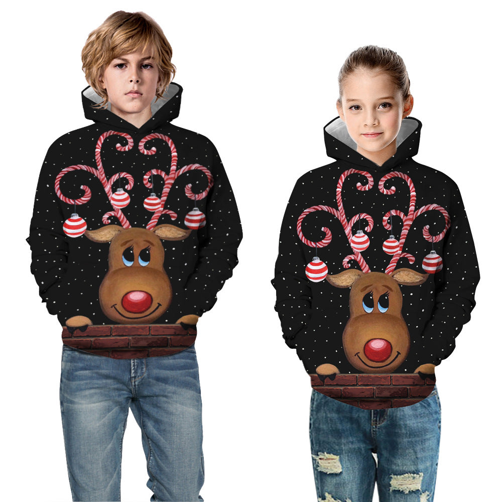 Kid Boy Girl Long Sleeve Autumn Winter Christmas Snowman Hoodie