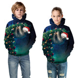 Kid Boy Girl Christmas Panda Digital Print Autumn Spring Hoodie