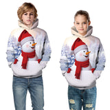 Kid Boy Girl Long Sleeve Autumn Winter Christmas Snowman Hoodie