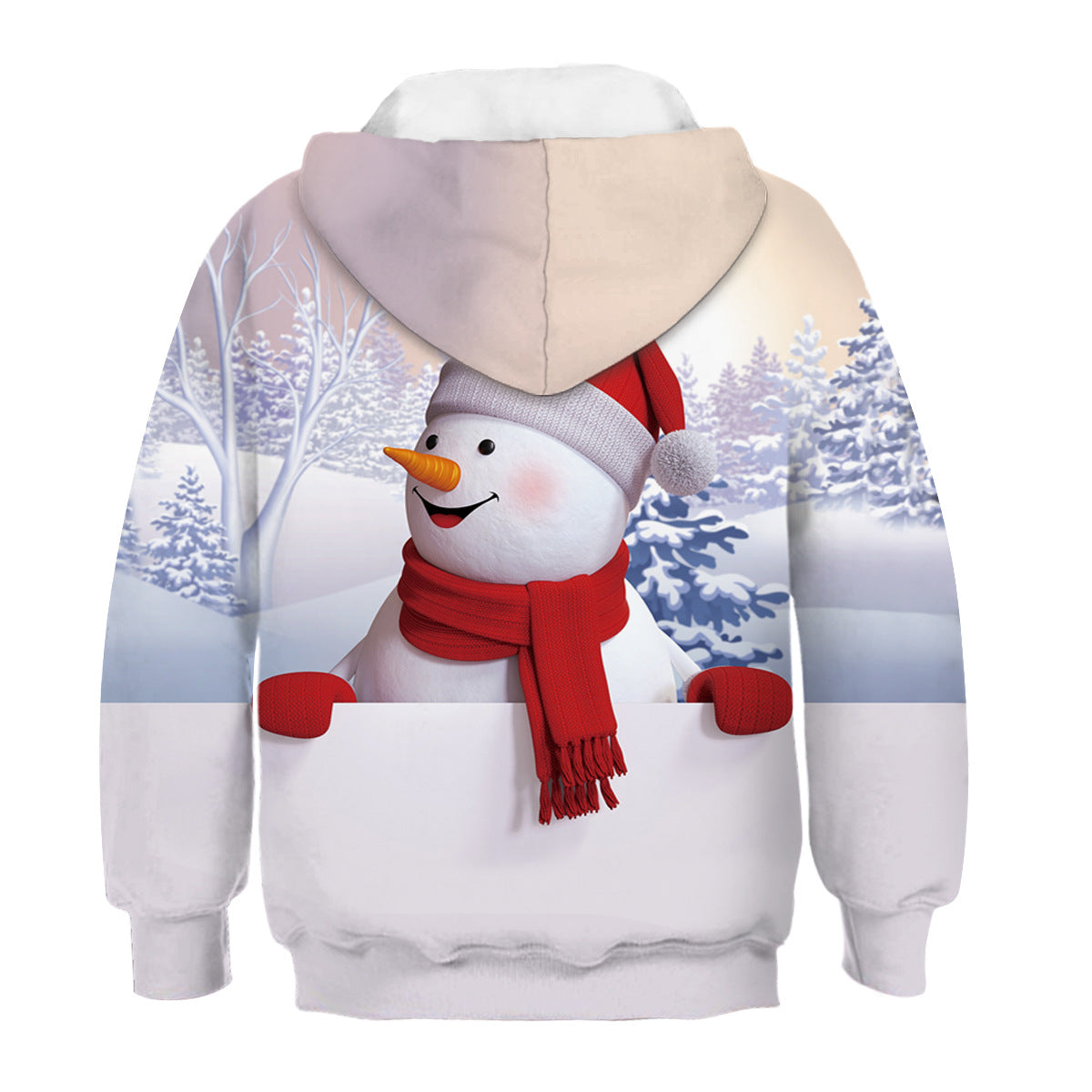 Kid Boy Girl Long Sleeve Autumn Winter Christmas Snowman Hoodie
