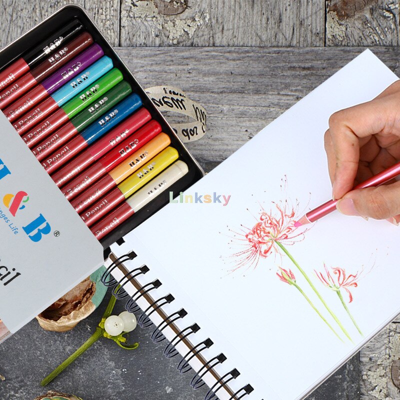 12 Colors Sketch Charcoal Carbonized Pencil Iron Box Set