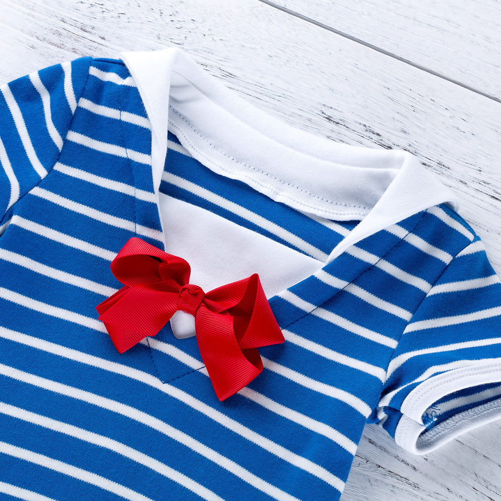 Kids Girls Independence Day Bodysuit+skirt +headband Princess Dress Sets