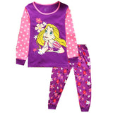 Kid Girl Long Sleeved Cartoon Home Pajamas