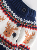 Kid Baby Boy Christmas Reindeer Embroidered Cozy Cotton Sweaters
