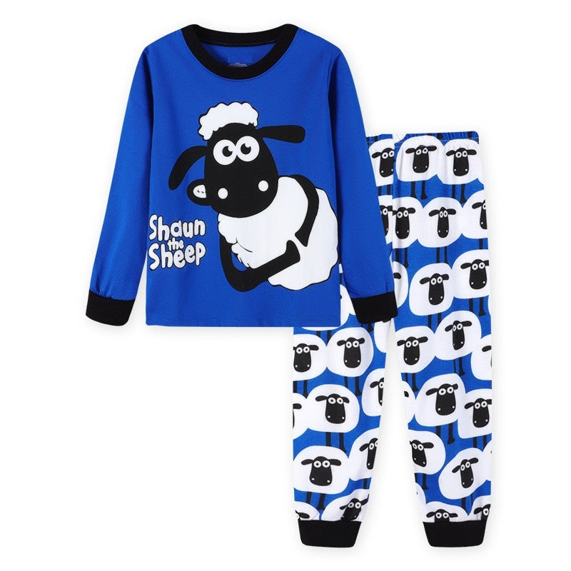 Kid Baby Boy Cartoon Long Sleeved Home Casual Pajamas