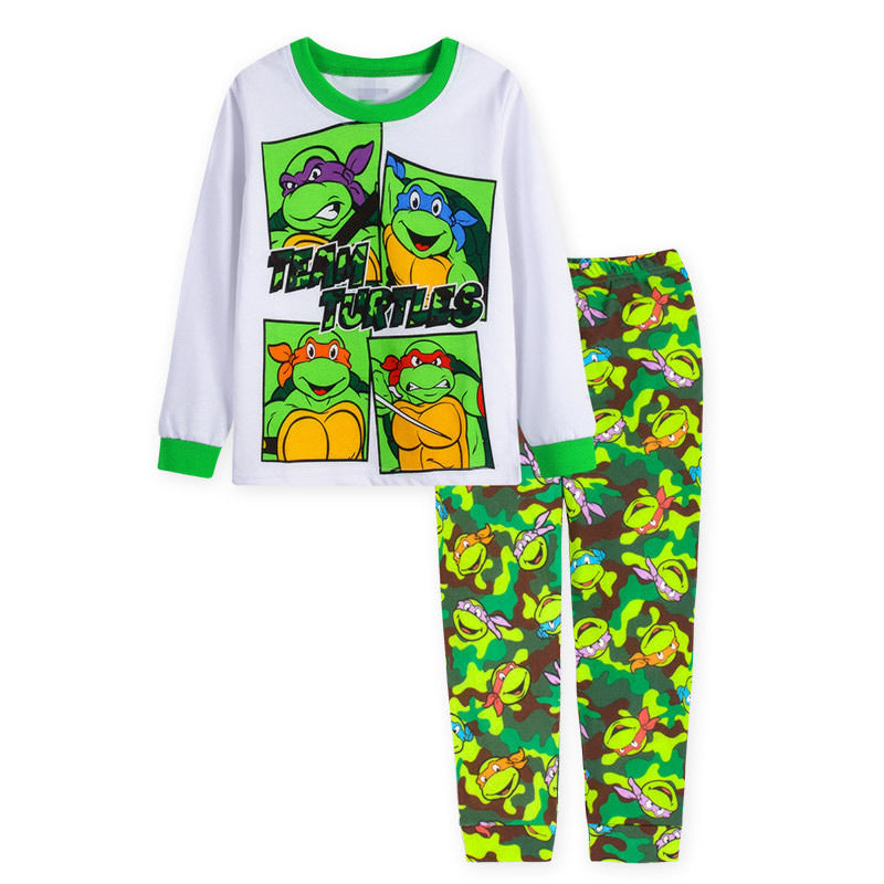 Kid Baby Boy Cartoon Long Sleeved Home Casual Pajamas
