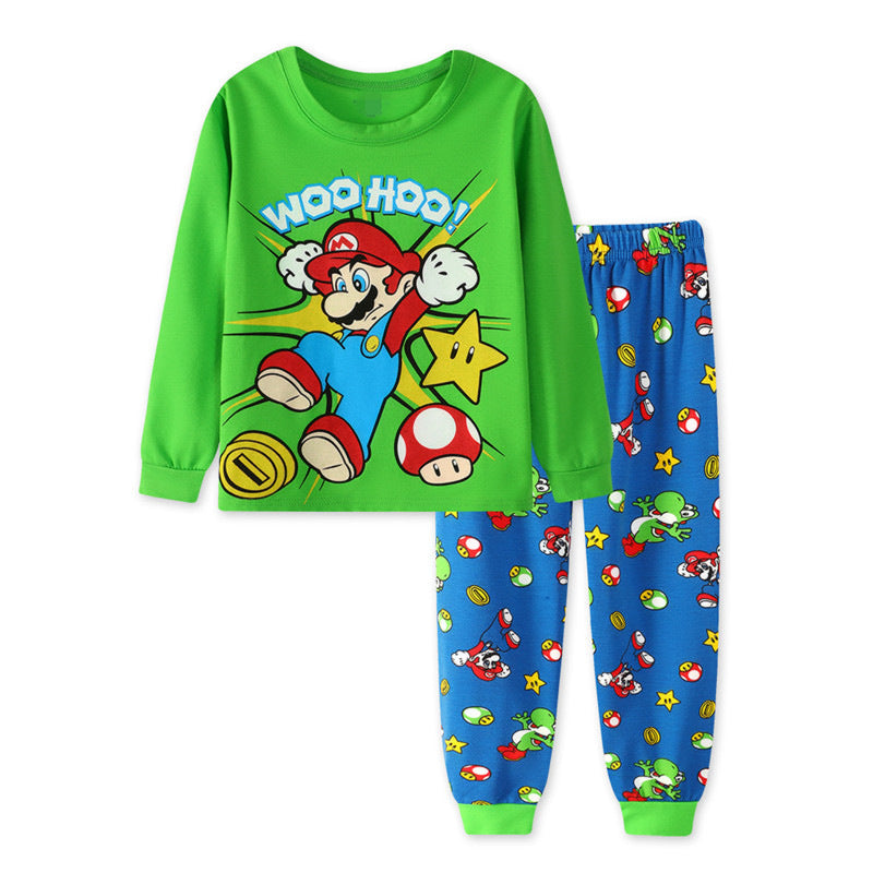 Kid Baby Boy Cartoon Long Sleeved Home Casual Pajamas