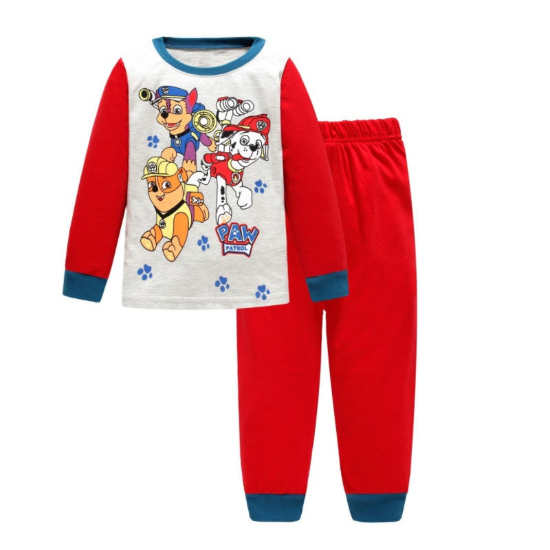 Kid Baby Boy Cartoon Long Sleeved Home Casual Pajamas