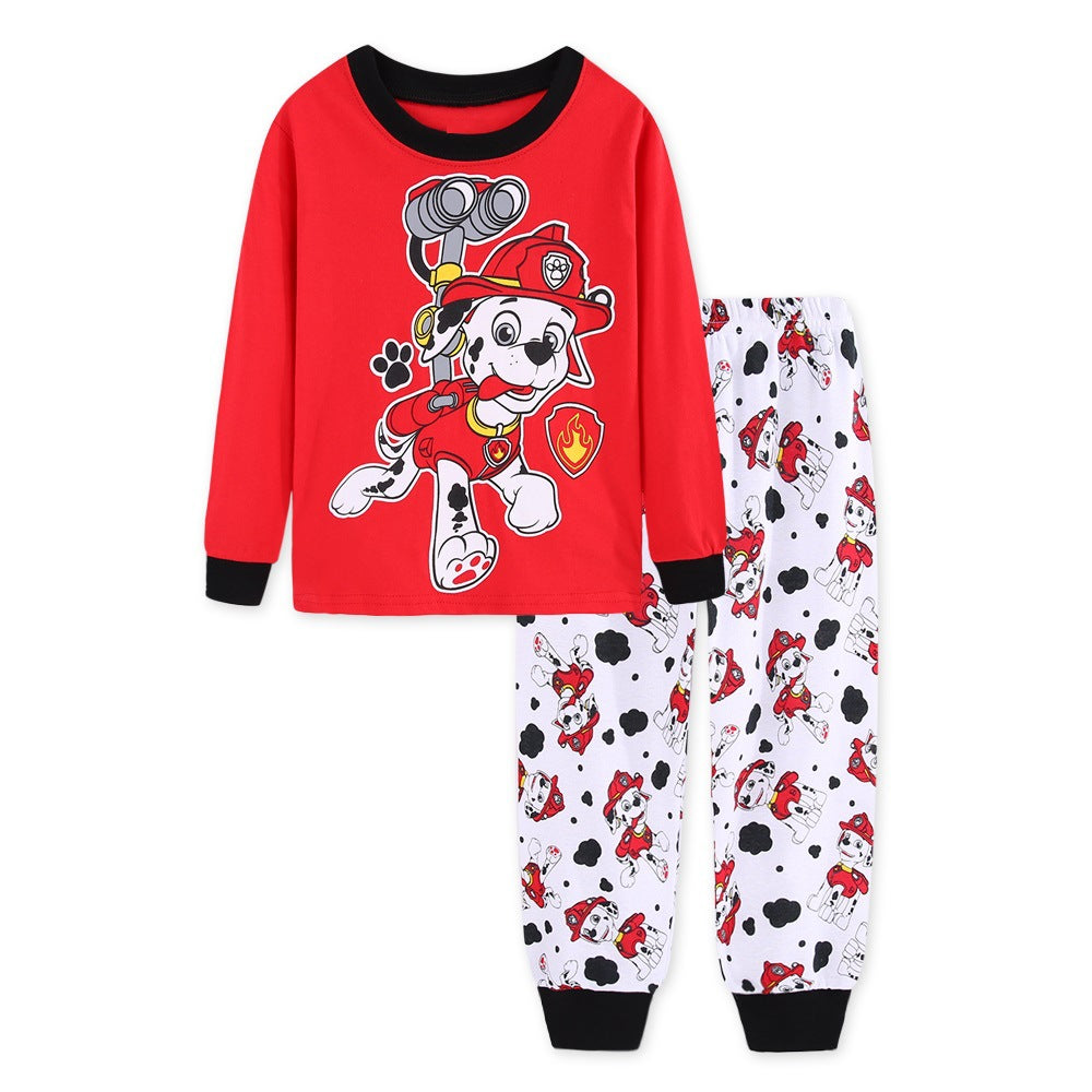 Kid Baby Boy Cartoon Long Sleeved Home Casual Pajamas