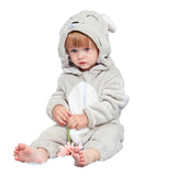 Newborn Baby Cartoon Pajamas Fleece Bodysuit Rompers