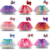 Kid Baby Girls Lining Send Bow Hairpin Fluffy Skirts