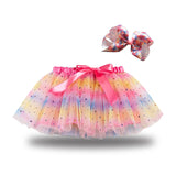 Kid Baby Girls Lining Send Bow Hairpin Fluffy Skirts