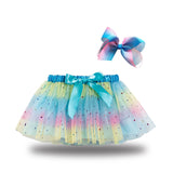Kid Baby Girls Lining Send Bow Hairpin Fluffy Skirts