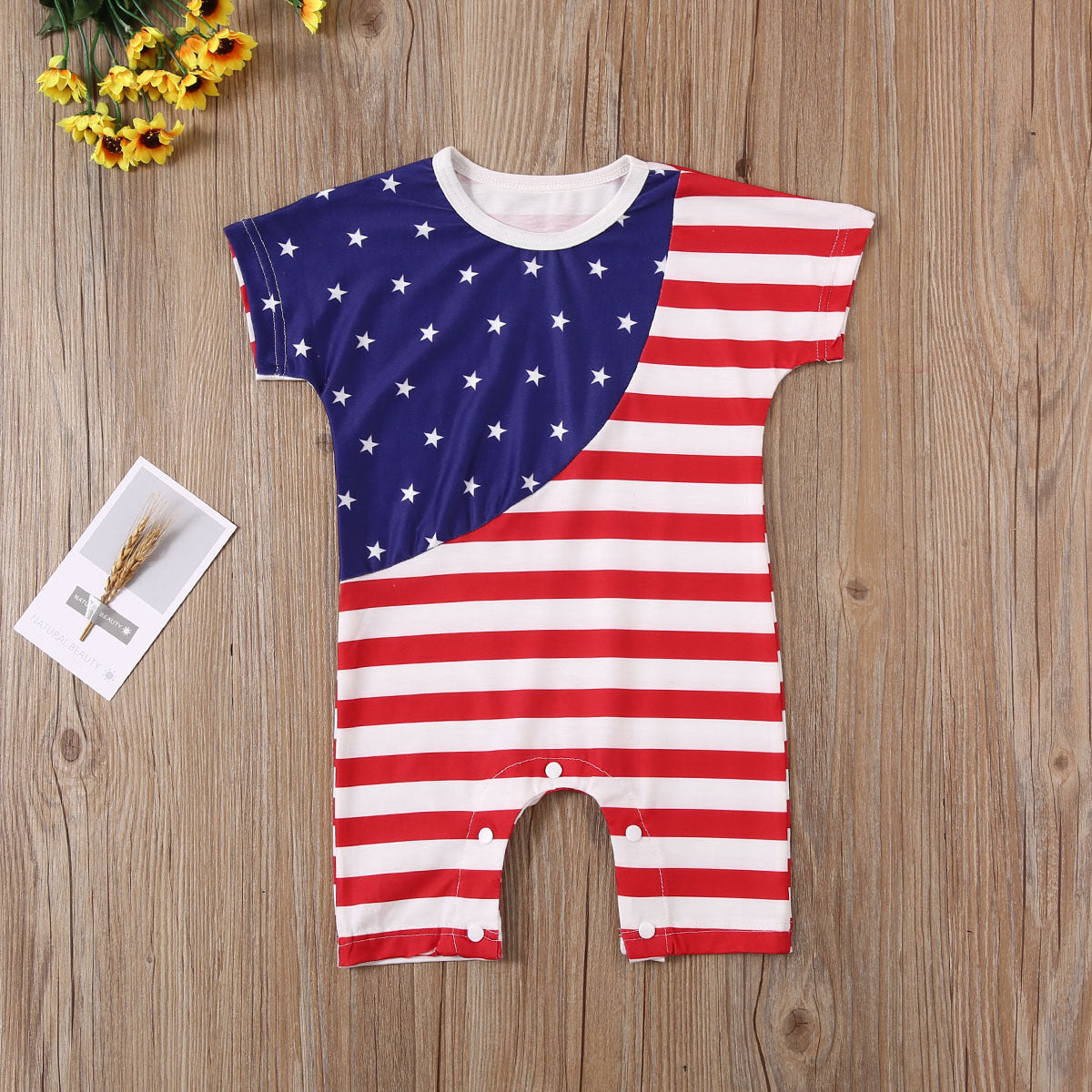 Baby Girls&boys Fourth of July Independence Day Stars and Stripes Romper